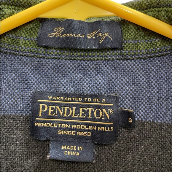 Pendleton Thomas Kay Men's Striped Flannel Shirt Green Size Small - Picture 5 of 7